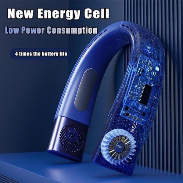 Новый подвесной вентилятор на шею, портативный кондиционер, USB 4000 мАч, перезаряжаемый воздушный охладитель, 5-скоростной электрический вентилятор для улицы