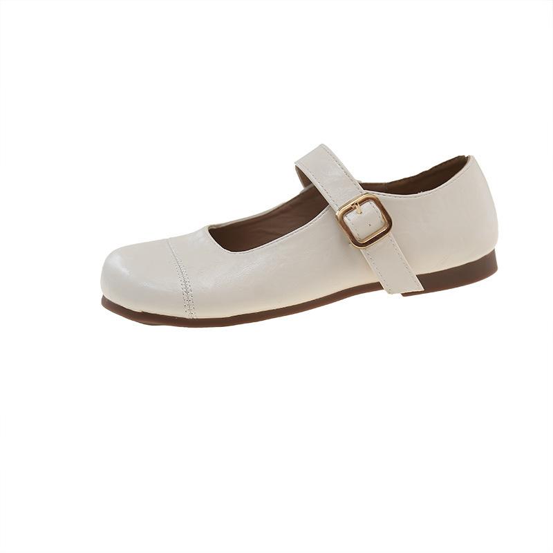 Новые удобные туфли с плоским дном и круглым носком, весна 2025 г., повседневная обувь в корейском стиле в стиле ретро, туфли Мэри Джейн для женщин