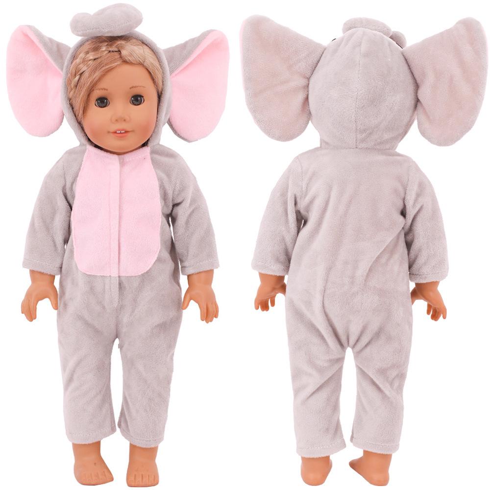 18-Inch American Doll Clothes: Cute Animal Hooded Robe Pajamas (43cm)