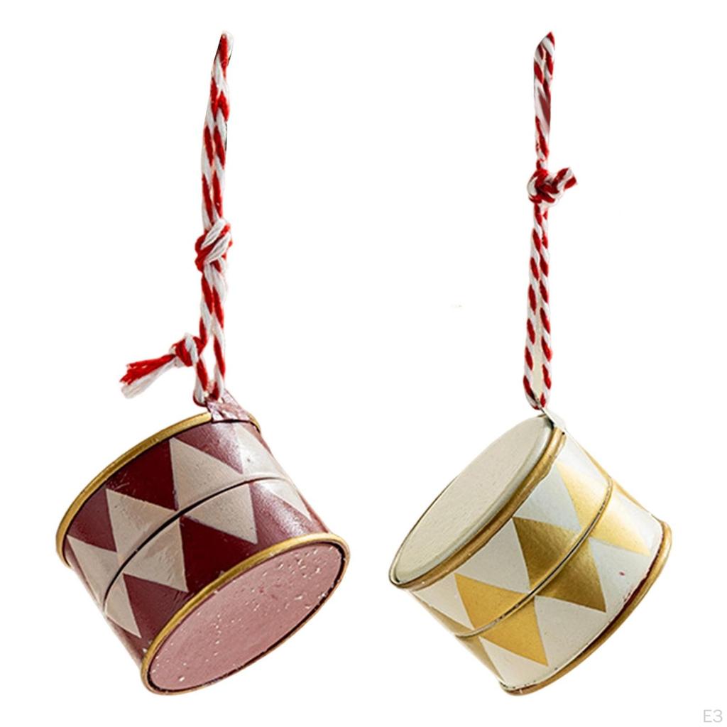 Christmas Decoration Hanging Drum Ornament Lightweight Reusable Iron Suitable for Party Office Home