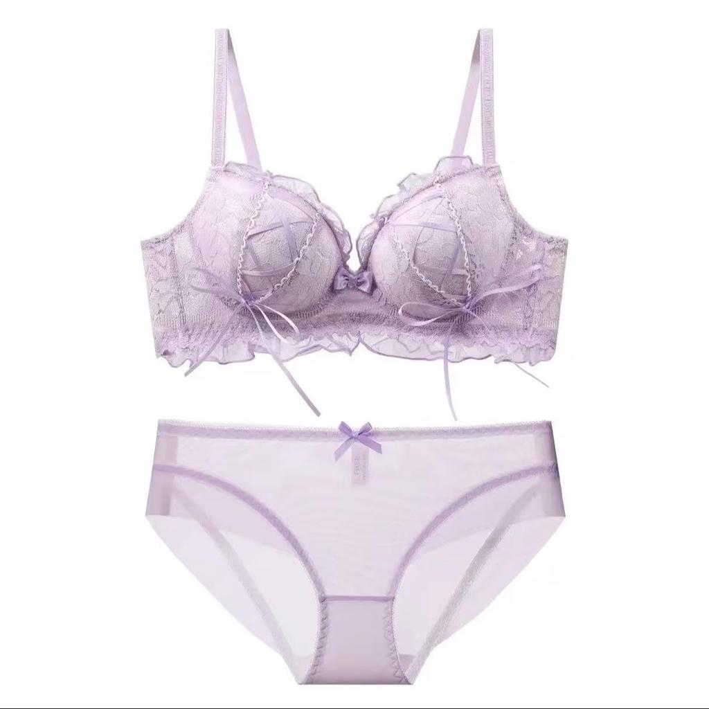 Японский комплект кружевного нижнего белья «Принцесса Лолита» на шнуровке для маленькой груди