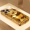 Золотой Чехол Для Телефона Из Стекла С Золотым Металлическим Покрытием И Узором Яблока Для iPhone 17 16 15 14 13 12 11 Pro Max 15 14 Plus 17Air 16E