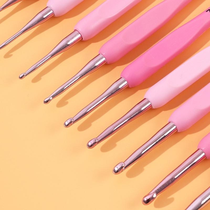 9 шт. Алюминиевый крючок для вязания для взрослых 2,0 мм-6 мм Эргономичная ручка Крючок для вязания включает аксессуары для вязания и чехол