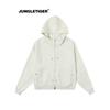 Jungle Tiger American-Style Deconstructed Gray Hooded Sweatshirt for Men, Spring High Street Trendy Brand Design, Couple's Heavyweight Jacket