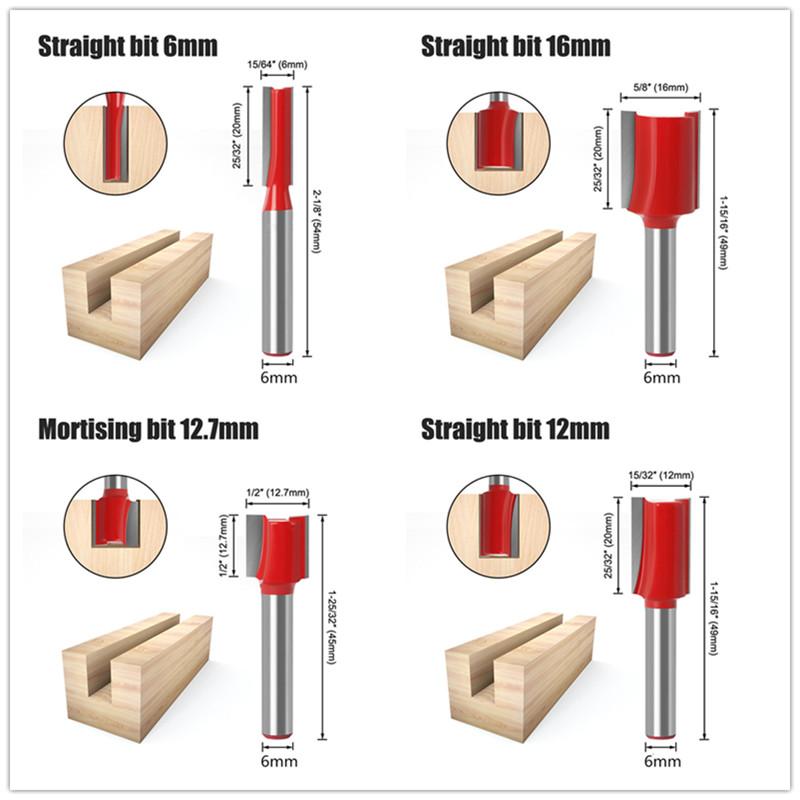 15 шт./компл., фрезы для деревообработки, 6 мм, 1/4 дюйма, 8 мм, твердосплавные фрезы с хвостовиком для резака по дереву, гравировальные режущие инструменты