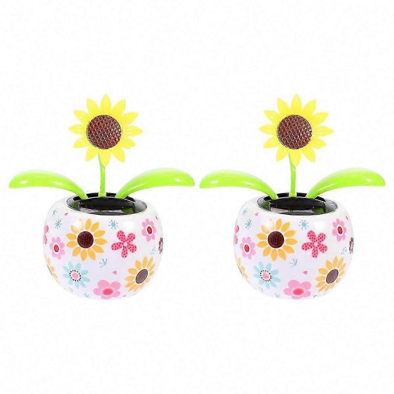 Solar Sunflower Dancing Flower Toy for Desk Car Decoration