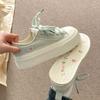 Niche Original Embroidered Platform Canvas Shoes Women's Summer New Thin Breathable Versatile White Shoes Casual Shoes