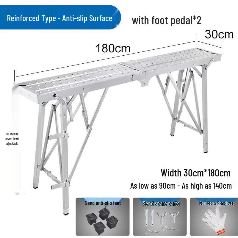 JINGGENG Heavy-Duty Folding Adjustable Work Platform Scaffolding