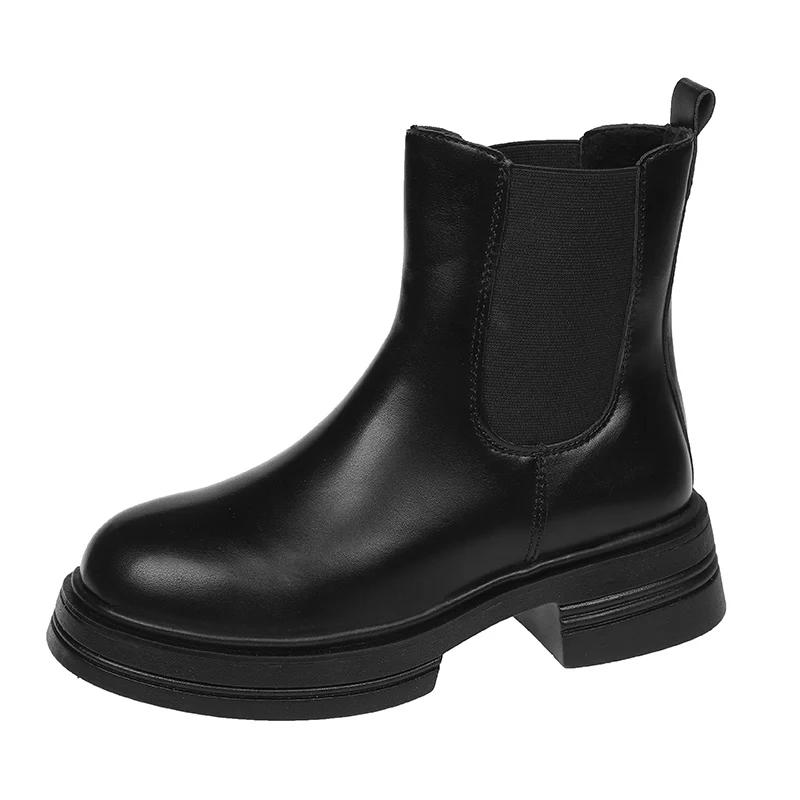 Кожаные женские сапоги телесного цвета, новые короткие сапоги на толстом каблуке с квадратным носком и высоким каблуком, дизайнерские модные женские сапоги