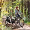 2 Seat Bike Trailer with 5 Point Harness, Baby Bike Stroller with Safety Flag, Reflectors, for 18+ Months, Black