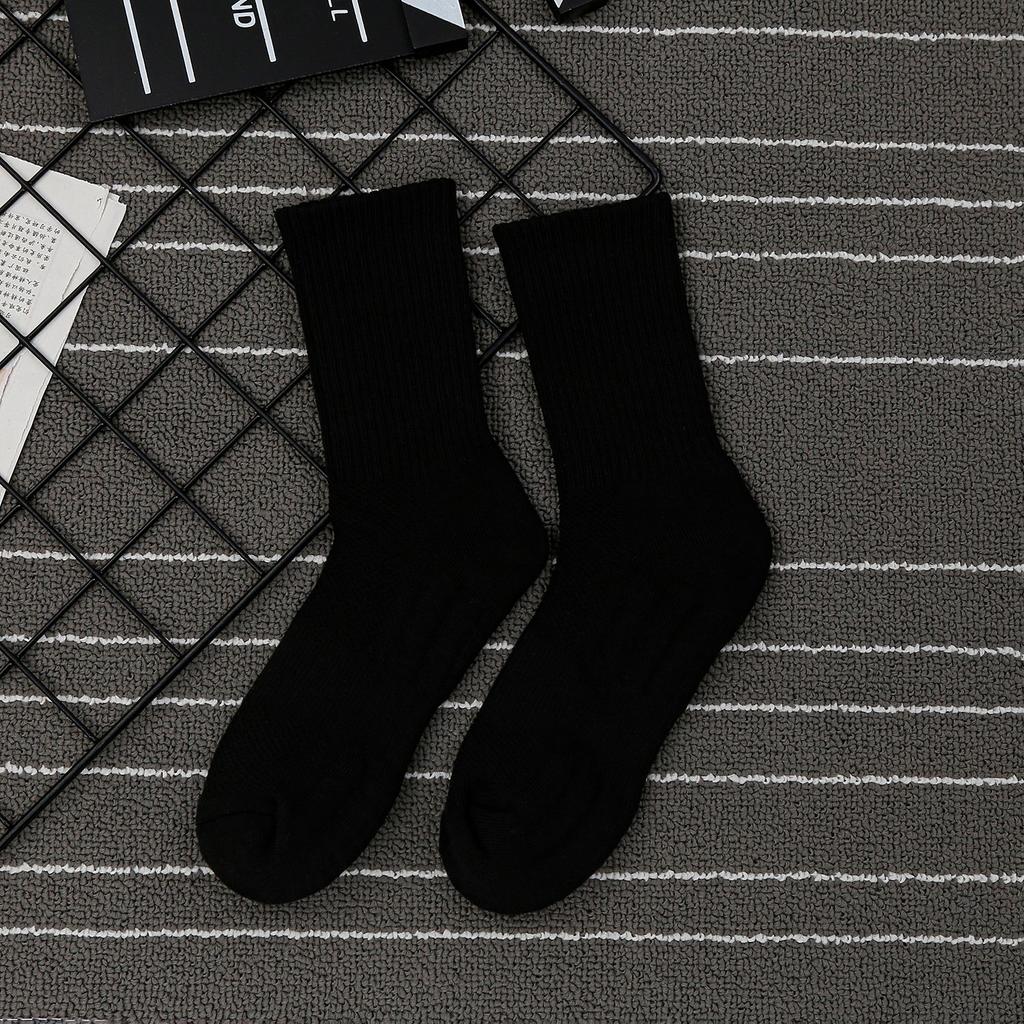 Спортивные носки мужские чулки весна и лето сетчатые дышащие средние носки-трубы махровые чулки спортивные баскетбольные пары, белые носки