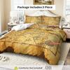 Customize 3pcs Duvet Cover Set, 1 Duvet+2 Pillowcases( Without Filler), Vintage Treasure Map Nautical Explorer Adventure Theme,