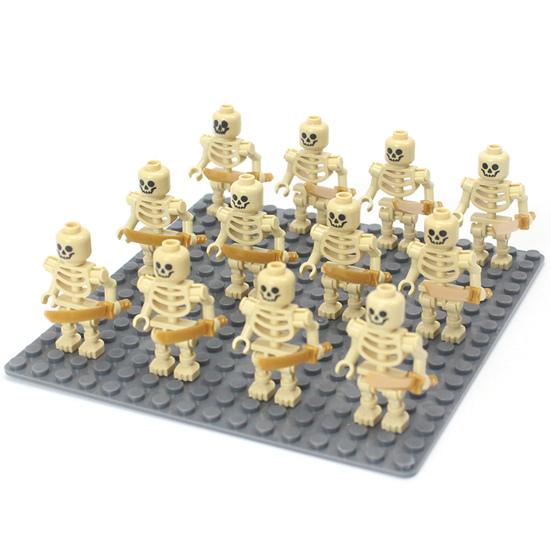 12Pcs Skeleton Warriors Corps Blocks Supplies Model Toys Collection Building
