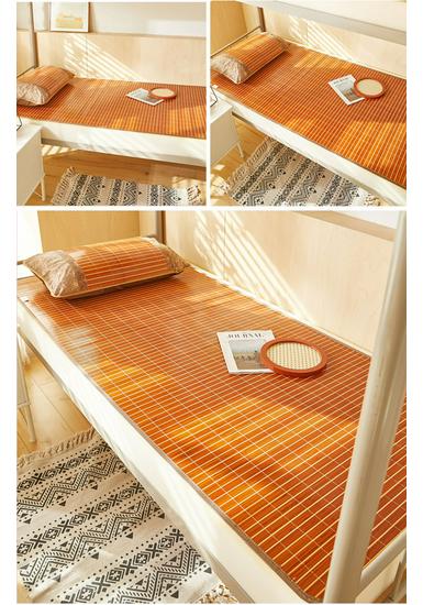 Foldable Bamboo Rattan Mat: Double-Sided Cooling Mat for Dormitory Bunk Beds