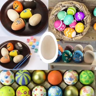 20 незавершенных деревянных яиц для поделок DIY, гладкие, с плоским дном, неокрашенные, для поделок, пасхальных украшений и подарков