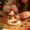 Decorative Plaster Ornaments for DIY Christmas Painting Kit, Cute Xmas Tree House Santa Snowman Holiday Keepsake Craft Projects Figurine Set,