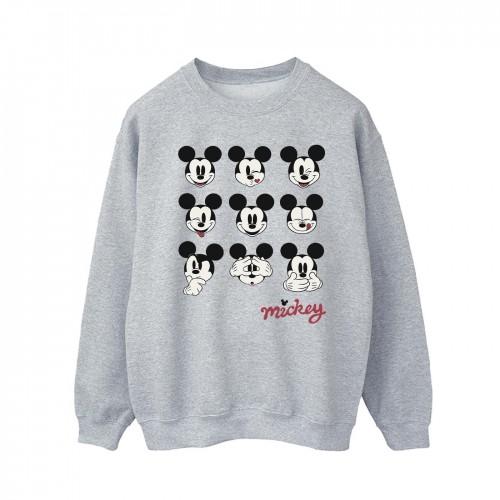 Disney Mens Mickey Mouse Many Faces Sweatshirt