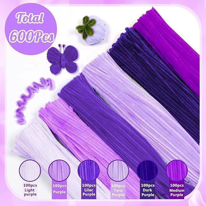 600pcs Mixed Color Thick Pipe Cleaners for DIY Crafts - Children's Educational Toy for Flower Bouquets, Chenille Stems/Strips.