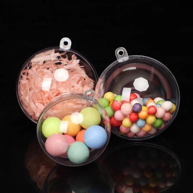 5PCS Openable Clear Fillable Plastic Ornament Balls Reusable Hanging Decor for Christmas Tree DIY Gift Making