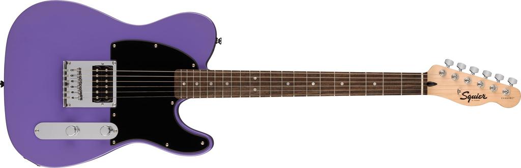 Fender Squier by Fender Squier Electric Guitar Squier Laurel Black Ultraviolet Soft Case Included Sonic™ Esquire® H, Fingerboard, Pickguard,