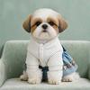 BXX Pet Denim Dress Spring Floral Embroidery Bow Skirt With Traction Hole For Small Puppies XS-XL Single Color