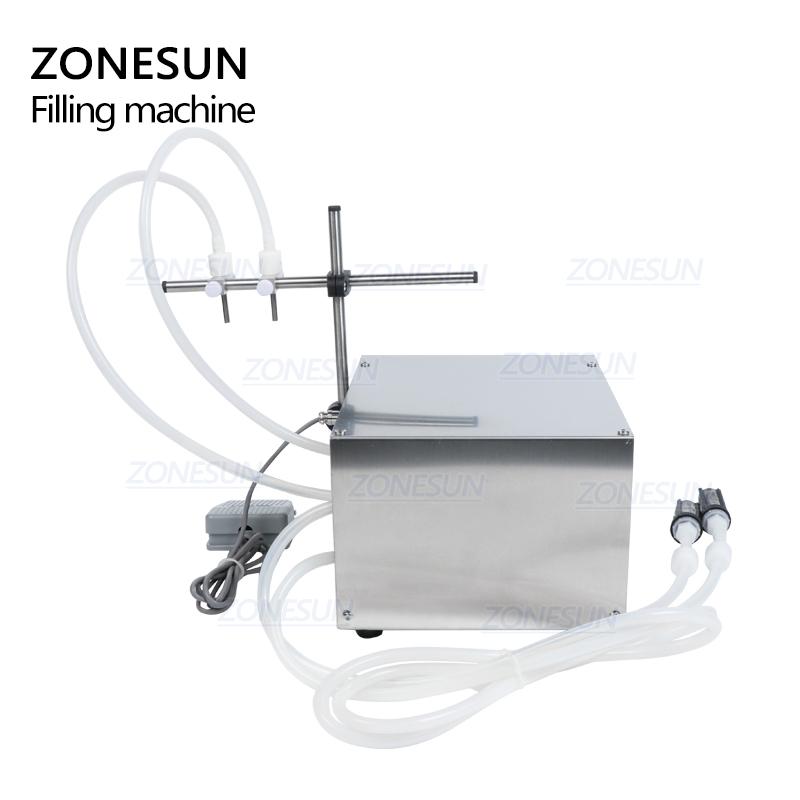 ZONESUN ZS-DPYT2P Полуавтоматическая разливочная машина для жидкостей, двойные сопла, для напитков, соков, флаконов духов, воды, 50-4000 мл, разливщик в бутылки