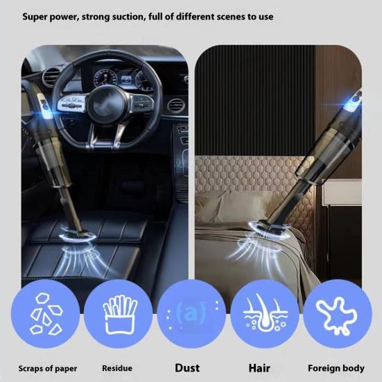 Car Vacuum Cleaner Wireless USB Charging Long Battery Life Washable Filter Powerful Suction Auto Vacuum Cleaner