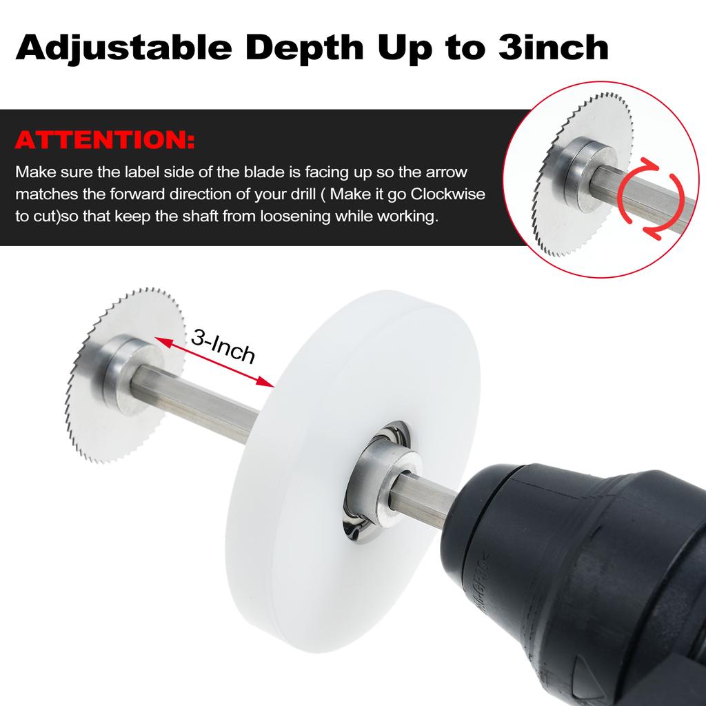 Внутренний труборез для труб из ПВХ с регулируемым глубиномером, 6 лезвий с зубьями