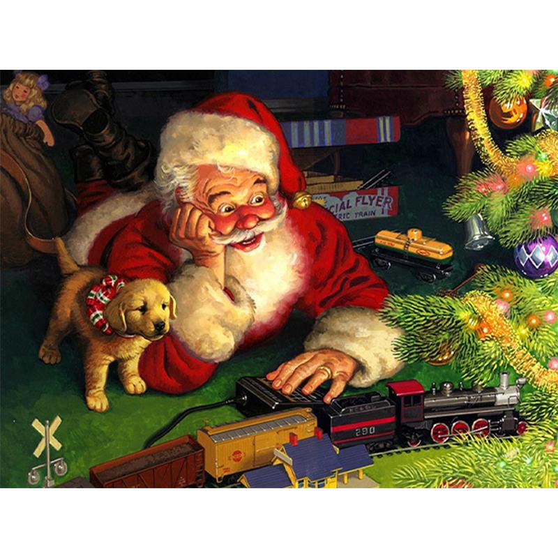 5D Diy Diamond Painting Cartoon Christmas Santa Gift Cross Stitch Kits Full Drill Embroidery Mosaic Art Picture Of Rhinestones