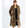 QQs Women Leopard Faux Fur Coats Winter Warm Thick Hooded Jacket Mid-length Imitation Fox Fur Coat Young Coat Winter Women's Retro Fashion