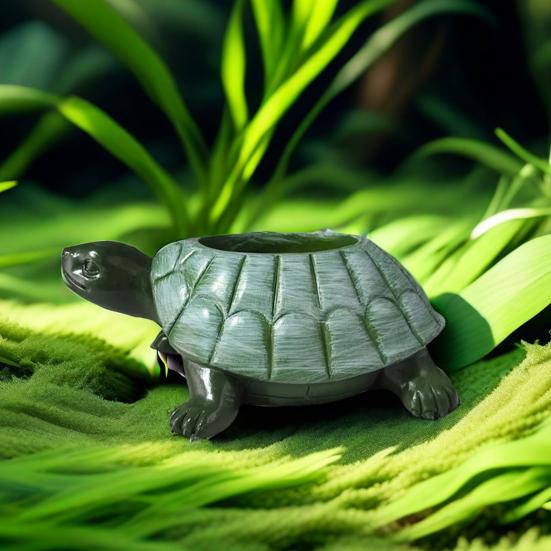 Turtle Planter Pot Resin Tortoise Flowerpot Animal Statue Indoor Outdoor Succulent Plants Container Home Balcony Garden Desktop Decoration