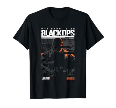 Call of Duty The Truth Lies Black Ops Силуэт Логотип на груди Футболка