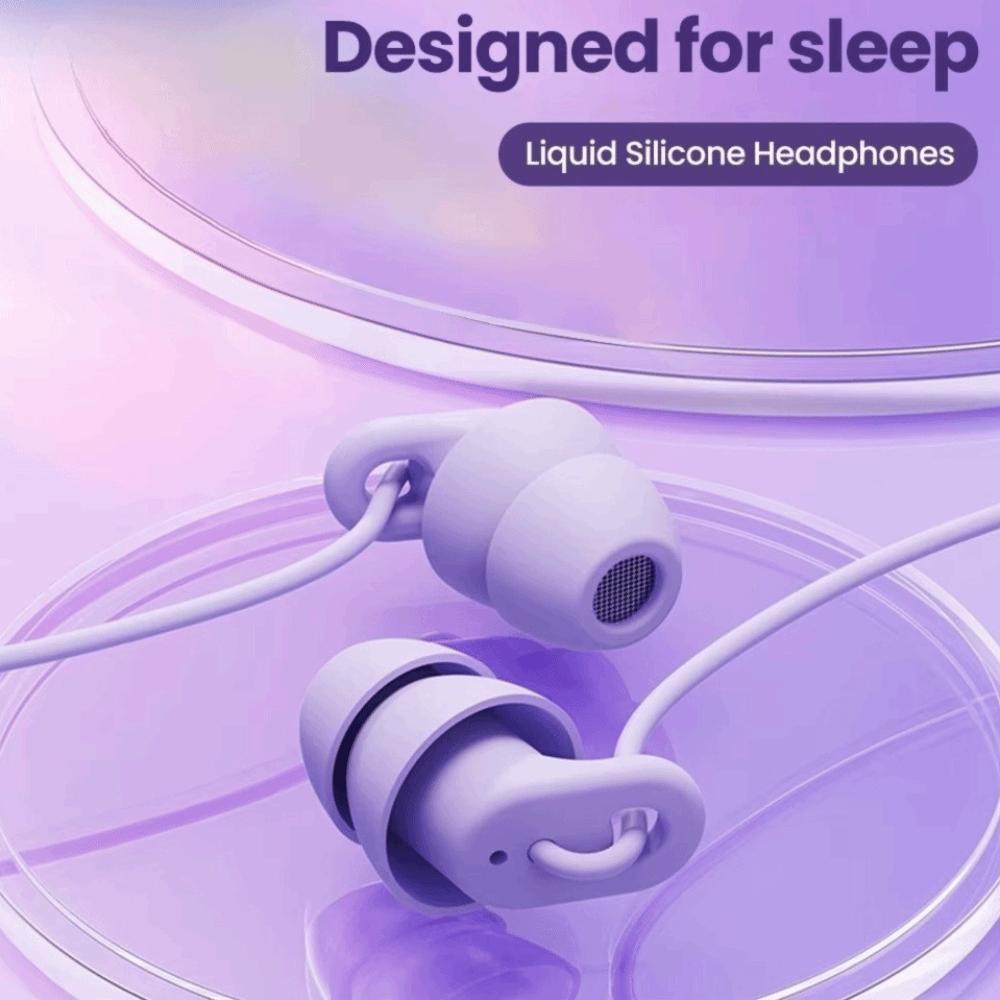 Soft Silicone Wired Headphones in-Line Control in-Ear Earbuds Wired Headset Headset with Mic Sleep
