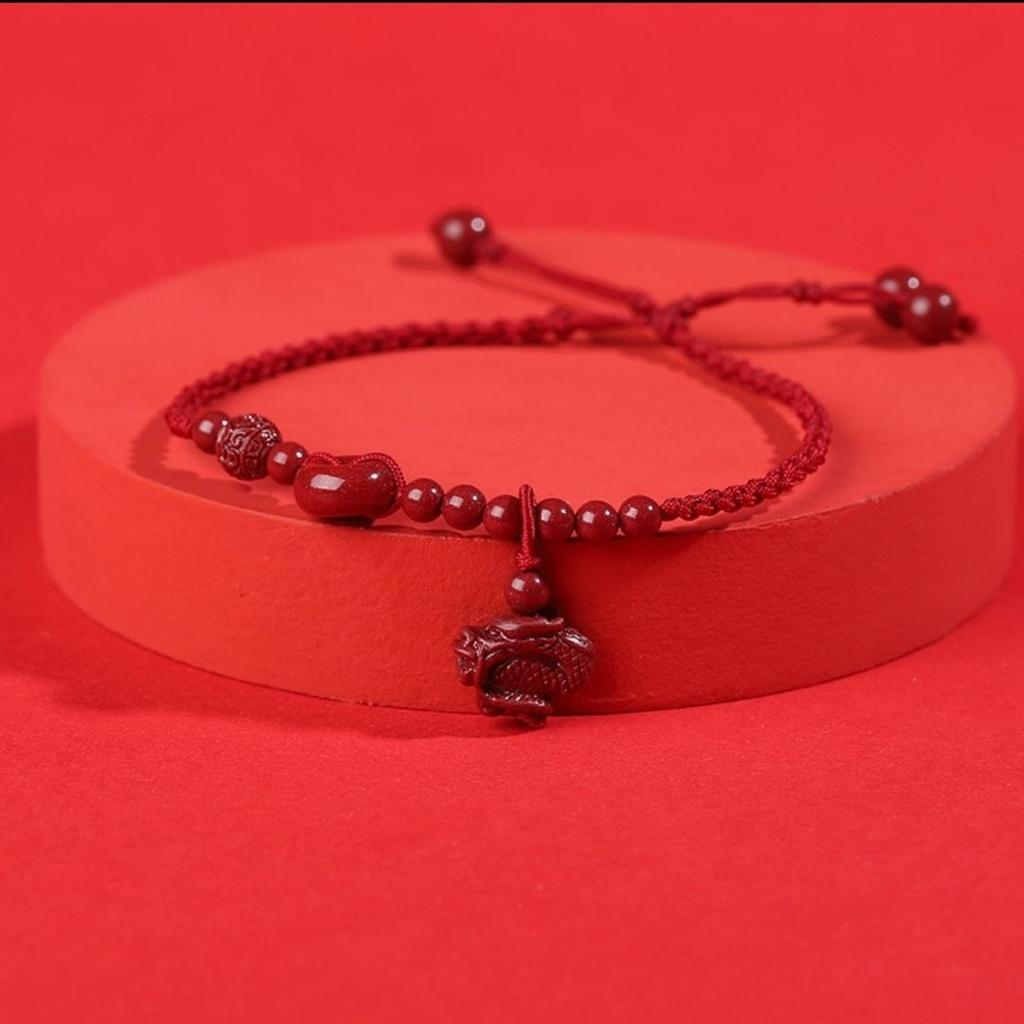 Мужской и женский браслет на щиколотку с натуральными цепочками из киновари и красной веревки, женский браслет на щиколотку для девушки