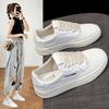 Дышащие туфли на толстой подошве белого цвета для студентов, весенние спортивные повседневные женские туфли с плоской подошвой на плоской подошве