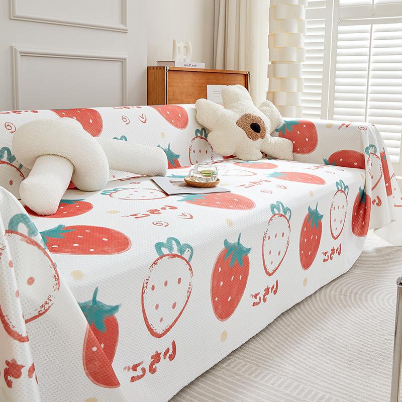 Чехол для дивана из ледяного шелка, летний чехол для дивана с рисунком из мультфильма, чехол для дивана Cute Fun Sha в полной комплектации