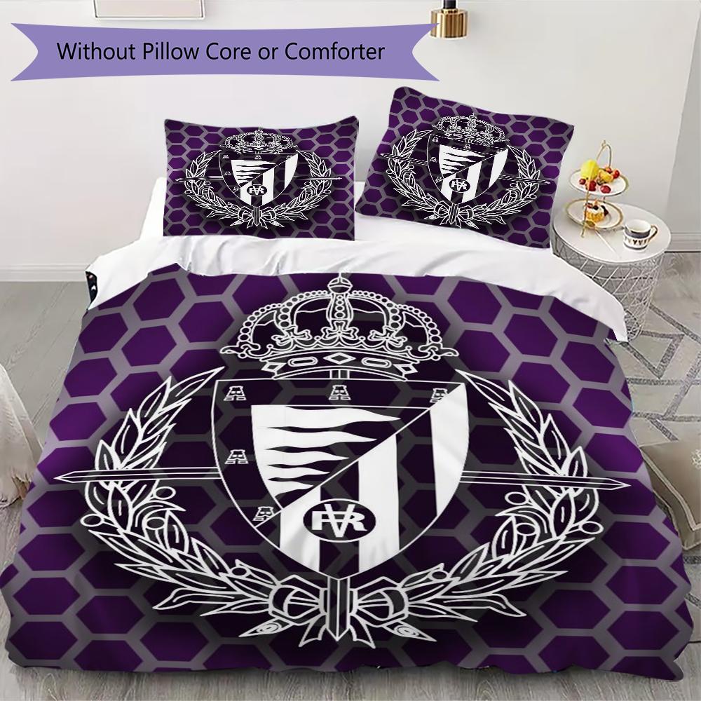 Real Valladolid Pattern Bedding uilt Set uilt Cover Pillowcase Home Decoration Birthday Gift (1 * duvet cover + 2 * pillowcase without core)