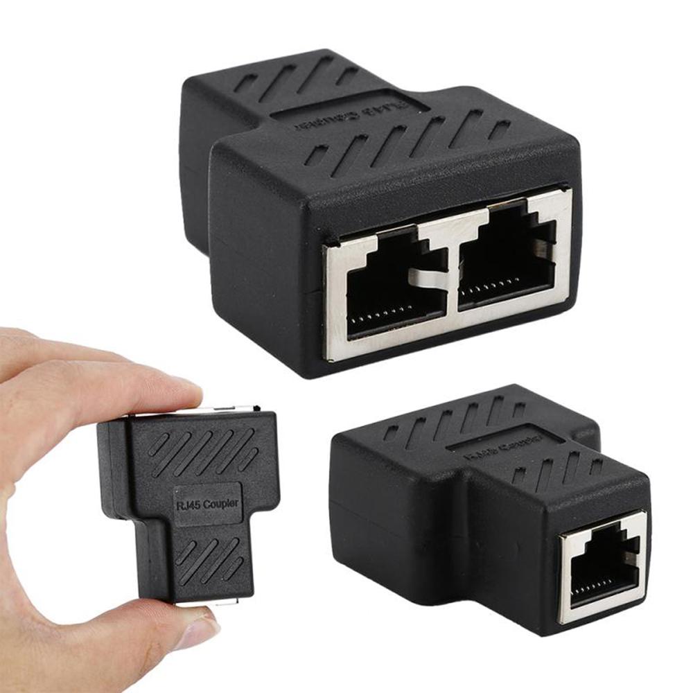 LAN Docking Plug 1 To 2 Ways Extender Coupler RJ45 Splitter Adapters Network Connector