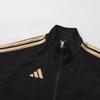 Adidas Jackets Unisex Black With Gold Stripes Stand Collar Moderate