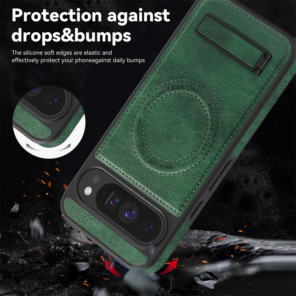 Luxury Kick-stand Holder Case for Google Pixel 9 10 Pro XL 9Pro PC TPU Armor Shockproof Magnetic Cover for Google9