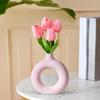 Modish Hand Crafted Ceramic Donut Shaped Vase | for Unique Home Décor