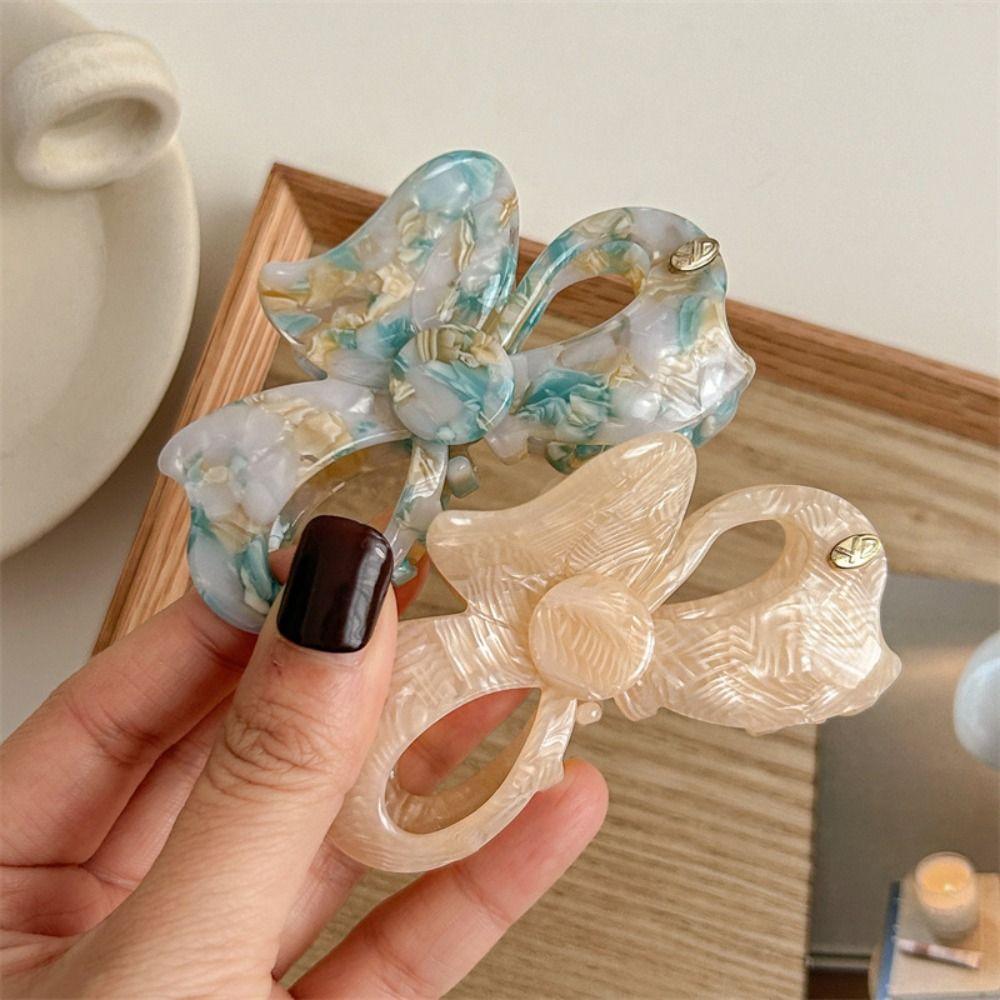 Retro Bow Acetic Acid Hair Claw Korean Style French Shark Clip Bowknot Barrettes  Hair Accessories