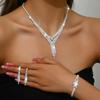 BLINGBAY женский комплект ювелирных изделий, милые романтические свадебные аксессуары, стразы, элегантное ожерелье, браслет, серьги, комплект женских современных ювелирных украшений, подарок
