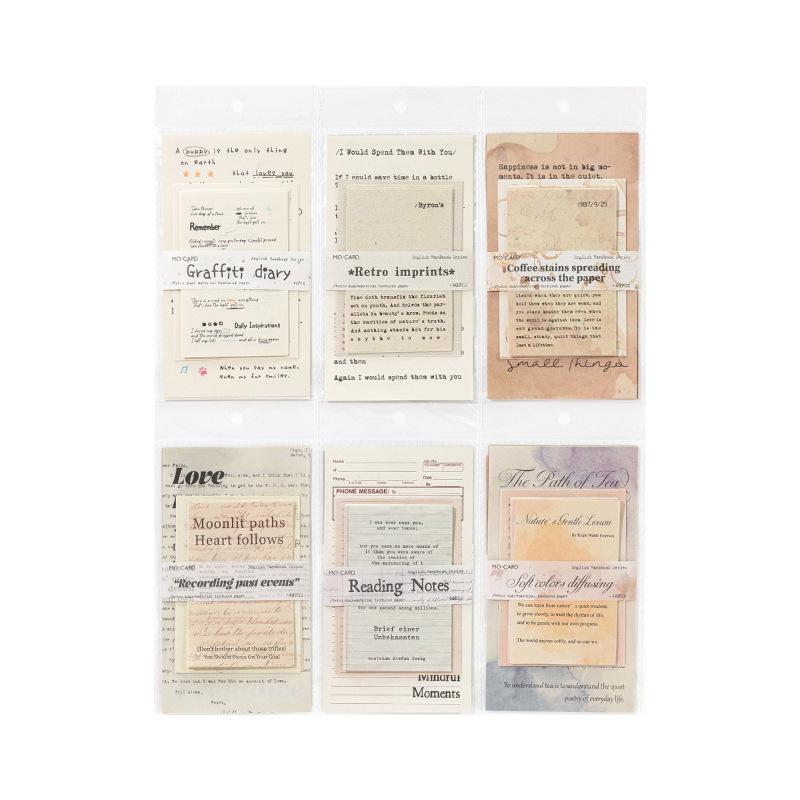 JIANWU English Handbooks Series Vintage Words Landscape Collage Scrapbooking Material Paper Creative DIY Junk Journal Stationery