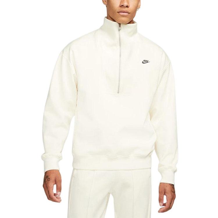 Nike Sweatshirts Men's White Stand Collar Moderate Regular DQ4238-113
