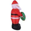 Inflatable Santa 5.9ft Water Proof Blow Up Santa Holding A Wreath with LED Lights for Xmas Yard Decoration US Plug