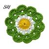 Soft Cup Coasters Handmade Crochet Flower Coaster Heat-Resistant Mat for Mugs Glasses Home Decor Drink Non-Slip Absorbent Table Protector Cute Kitchen