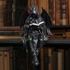 Resin Hooded Sculpture Gothic Dark Fantasy Reading Figurine, Mystery Figure Sculpture, Men Leisure Room Decor Sitting Grim Reaper Statue for