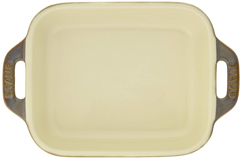 Staub Dish Antique Gray 14 X Ceramic Gratin Dish Oven Microwave Safe Japanese Dish "Rectangular 11cm" [Authorized Product] 40511-880