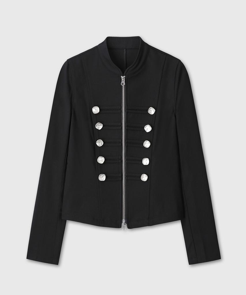 Divein Women Double Button Napoleon Jacket (Black)
